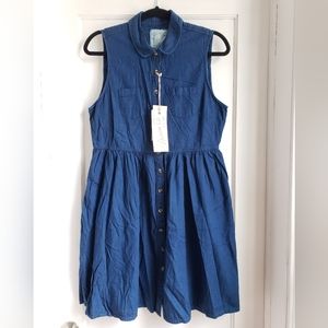 Blue Denim Dress with Pockets, Brand New Denim & Co 100% Cotton Dress